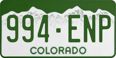 CO license plate 994ENP