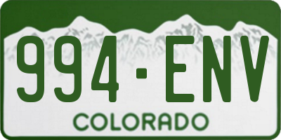 CO license plate 994ENV