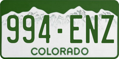 CO license plate 994ENZ