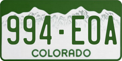 CO license plate 994EOA
