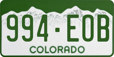 CO license plate 994EOB