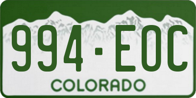 CO license plate 994EOC