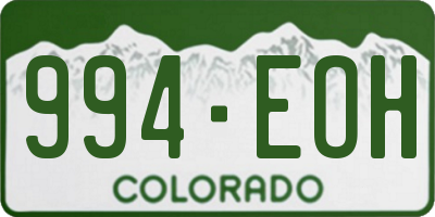 CO license plate 994EOH