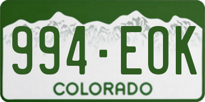 CO license plate 994EOK
