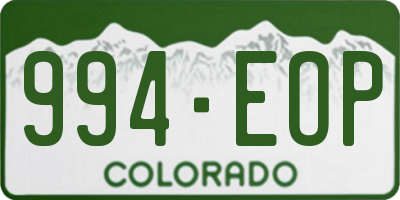 CO license plate 994EOP