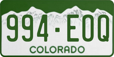 CO license plate 994EOQ