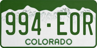 CO license plate 994EOR
