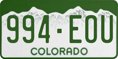 CO license plate 994EOU