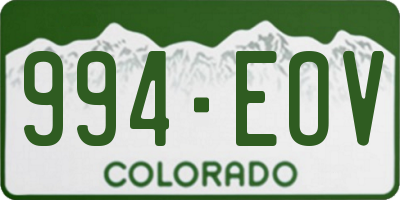 CO license plate 994EOV