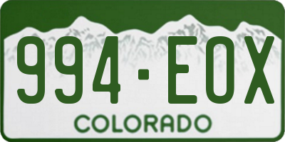 CO license plate 994EOX