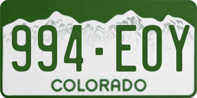 CO license plate 994EOY
