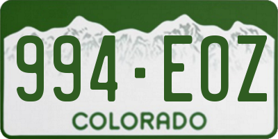CO license plate 994EOZ
