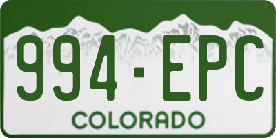 CO license plate 994EPC