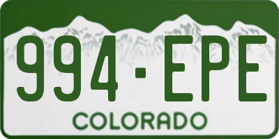 CO license plate 994EPE