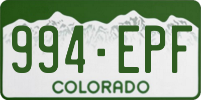 CO license plate 994EPF