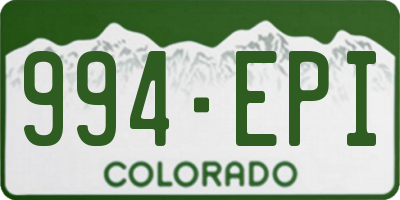 CO license plate 994EPI