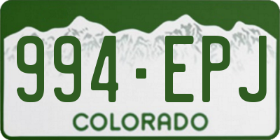 CO license plate 994EPJ