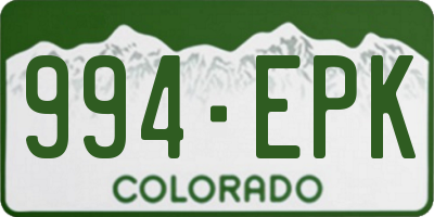 CO license plate 994EPK