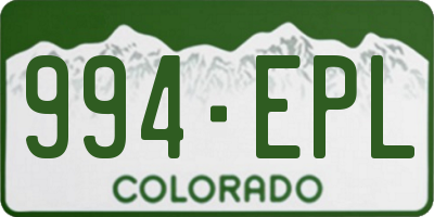 CO license plate 994EPL