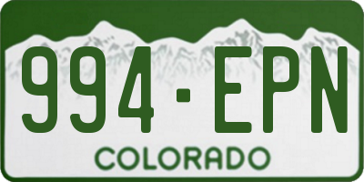 CO license plate 994EPN
