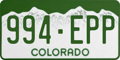 CO license plate 994EPP
