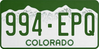 CO license plate 994EPQ