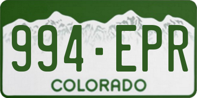 CO license plate 994EPR