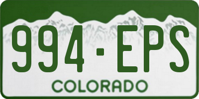 CO license plate 994EPS
