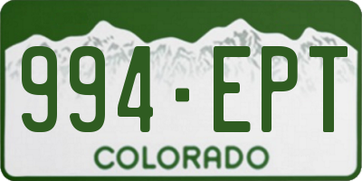 CO license plate 994EPT