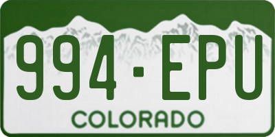 CO license plate 994EPU