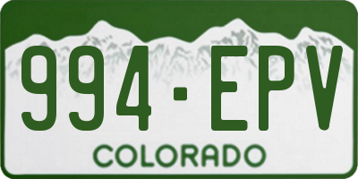 CO license plate 994EPV
