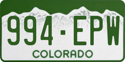 CO license plate 994EPW