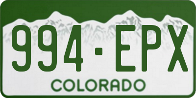 CO license plate 994EPX