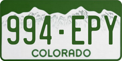 CO license plate 994EPY