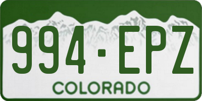 CO license plate 994EPZ
