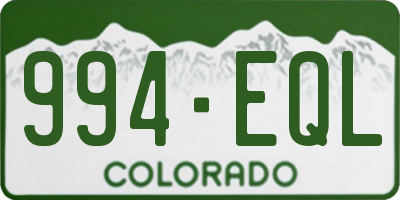 CO license plate 994EQL