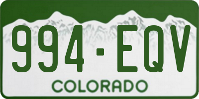 CO license plate 994EQV