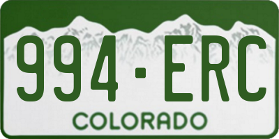 CO license plate 994ERC