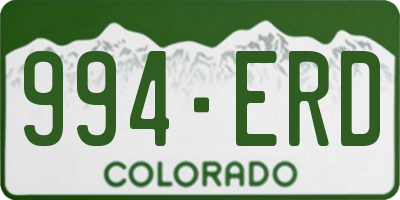 CO license plate 994ERD