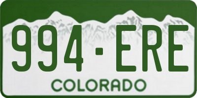 CO license plate 994ERE