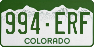CO license plate 994ERF