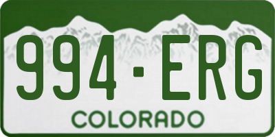CO license plate 994ERG
