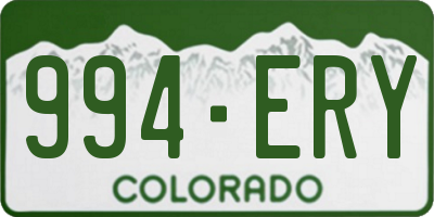 CO license plate 994ERY