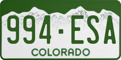 CO license plate 994ESA