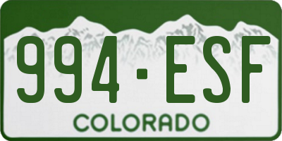 CO license plate 994ESF