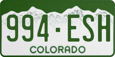 CO license plate 994ESH