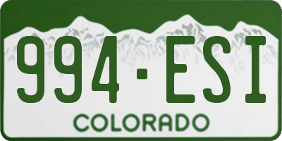 CO license plate 994ESI