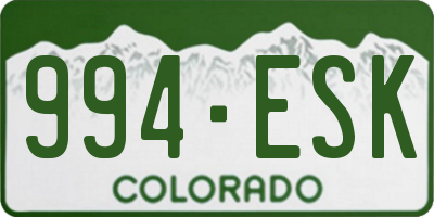 CO license plate 994ESK