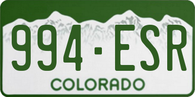CO license plate 994ESR