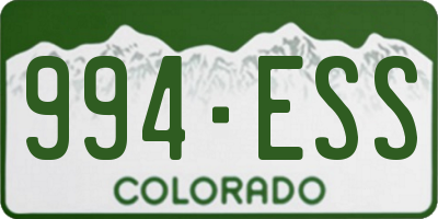 CO license plate 994ESS